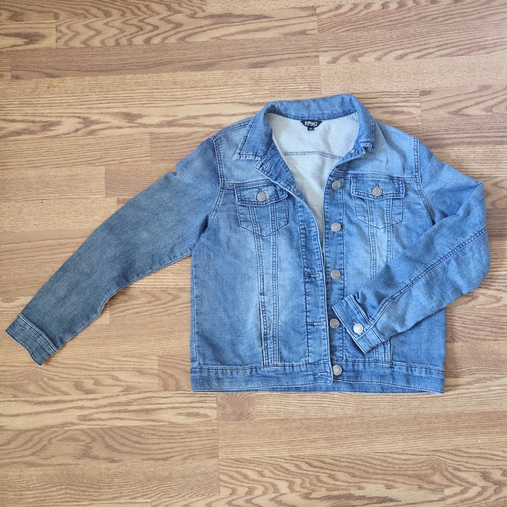 Buffalo David Bitton Denim Jean Jacket Womens Size Medium Blue Soft Lightweight